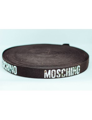РЕЗИНКА с надписью  MOSCHINO  2,0 см в упак27   арт 1216 черная в цветочек